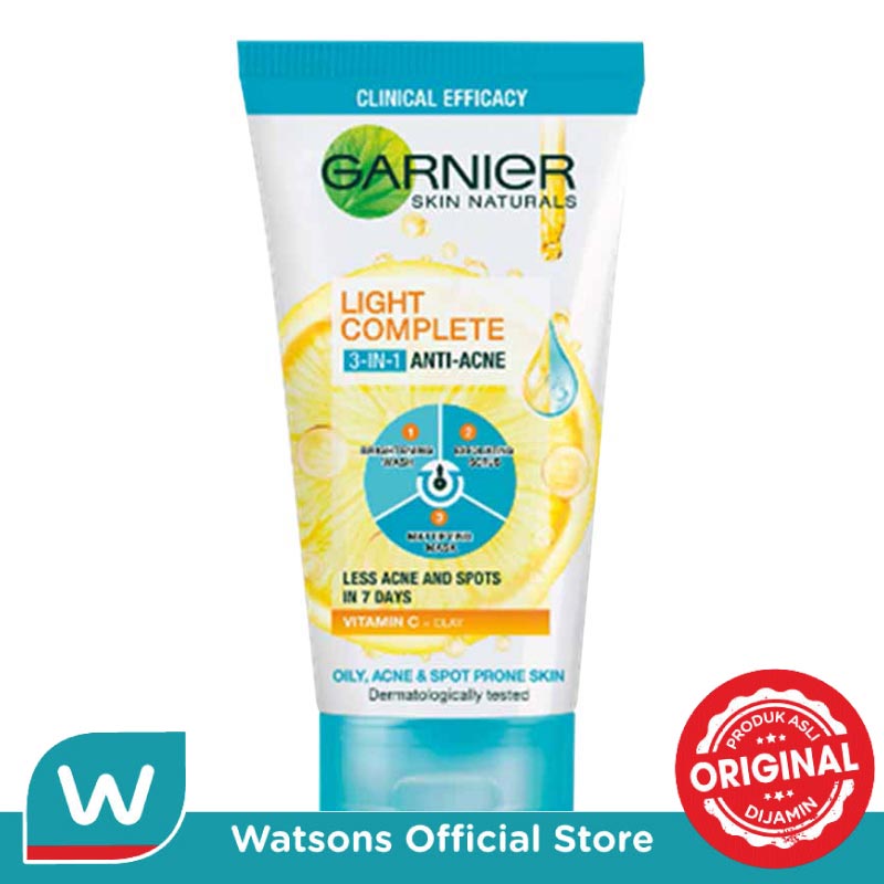 Jual GARNIER Bright Complete 3 In1 Anti Acne Facial Wash 90ml di Seller