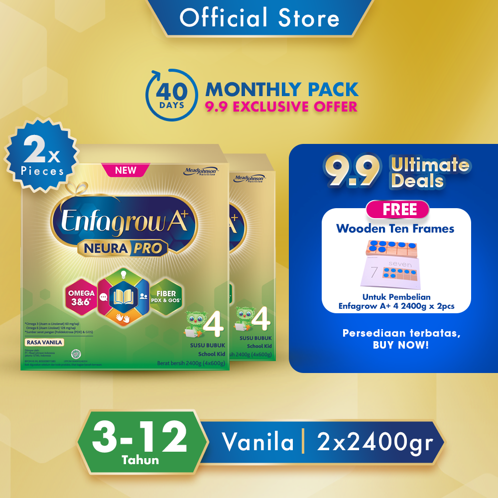 Jual Buy 2 Enfagrow A+ 4 Vanilla Susu Formula [2400 g] + Free Wooden ...