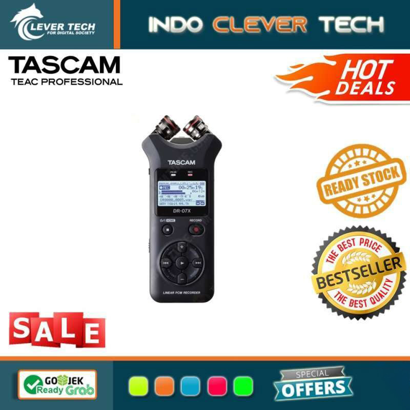 Promo Tascam DR07X Stereo Handheld Digital Audio Recorder Diskon 10