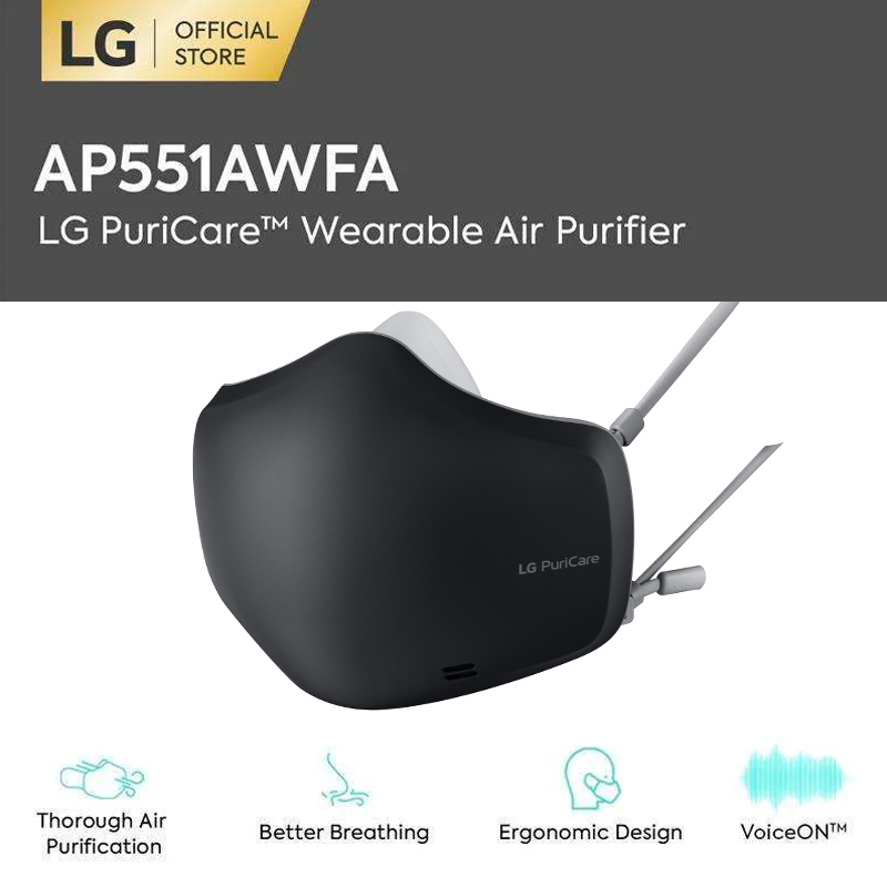 Jual LG AP551ABFA PuriCare Mask Wearable Air Purifier 2nd Gen Black