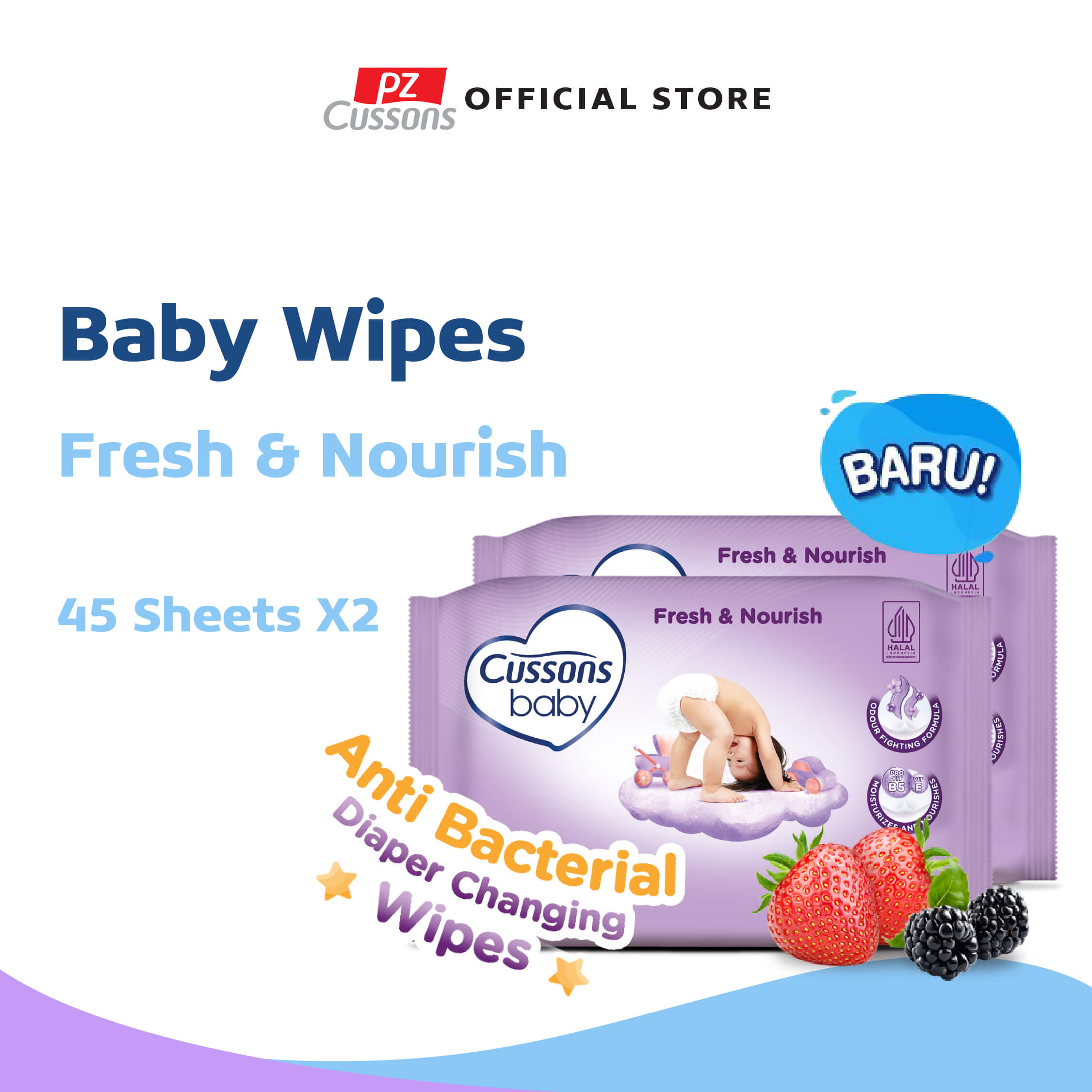 Promo Buy Get Cussons Baby Wipes Fresh Nourish [45 Sheets