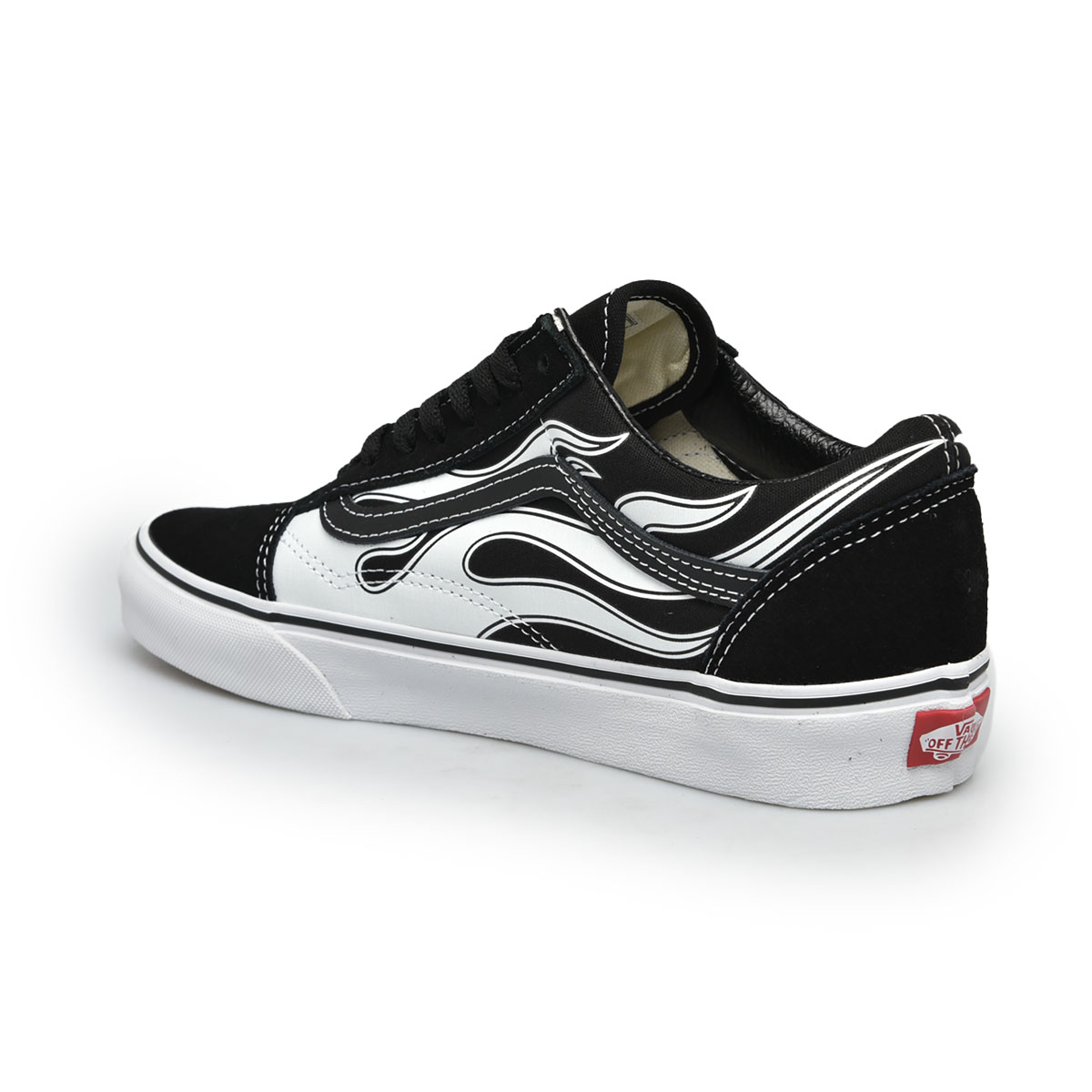 old skool flame black white
