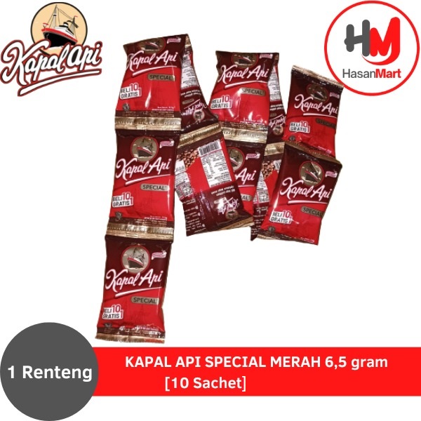 Jual Kapal Api Kopi Bubuk Special Merah 6 g [10 Sachet/ 1 Renceng] di