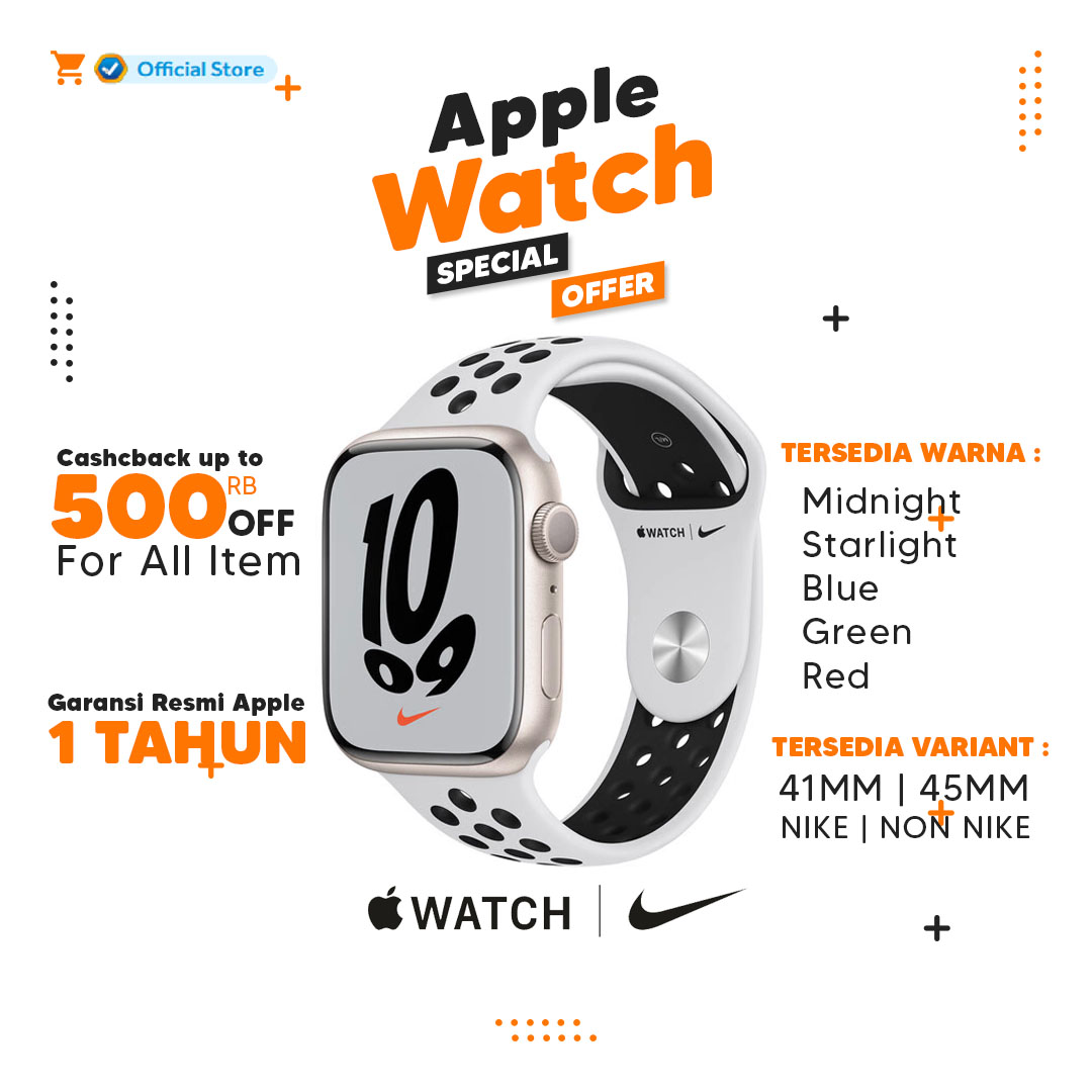 Promo NEW Apple Watch Series 7 Nike+ 2021 Alumunium 45mm not series 6 44mm  di Seller Applepedia Store - Kota Jakarta Pusat, DKI Jakarta | Blibli