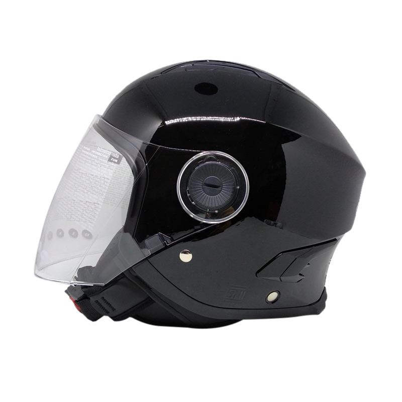 Jual Zeus ZS 617 Solid Helm Half Face Red M Black di Seller PerintisTerpercaya
