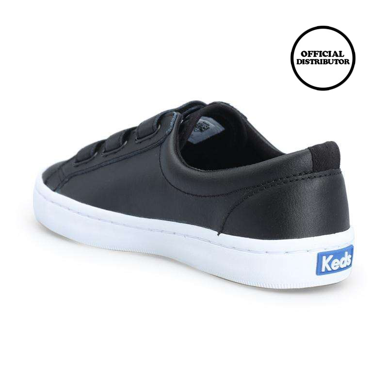 black leather keds