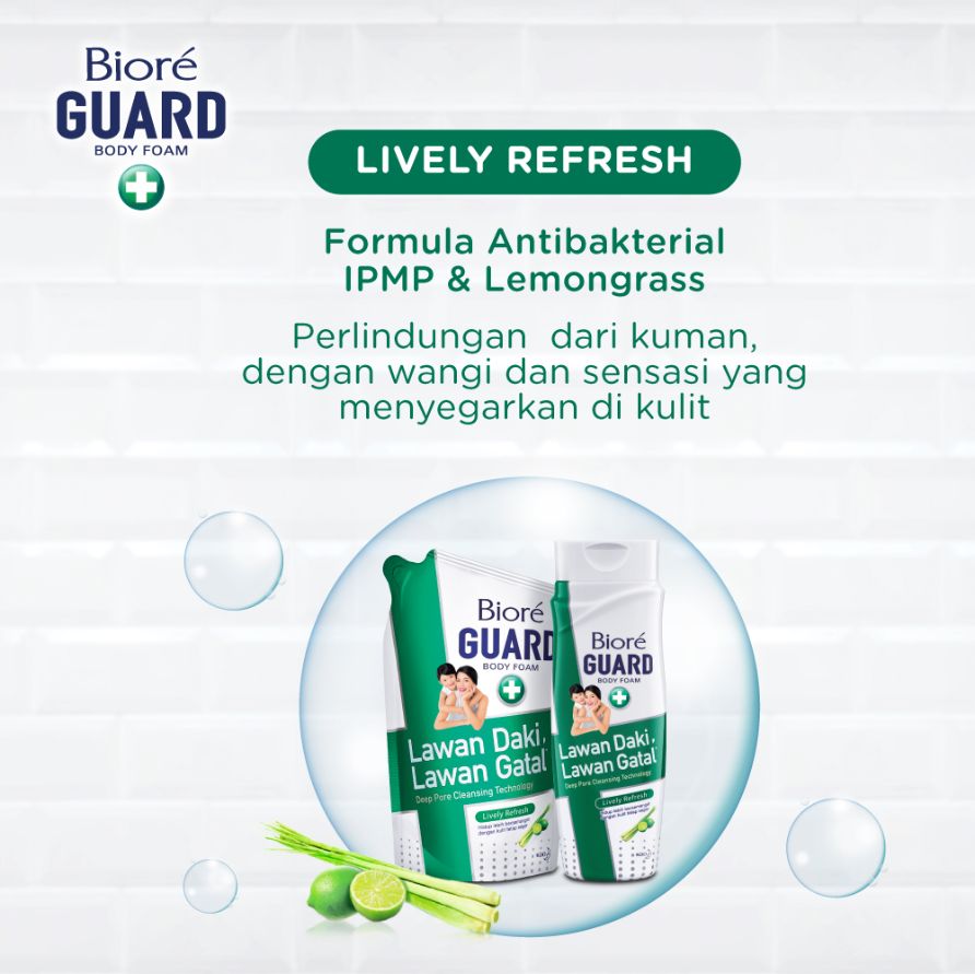 Jual Biore Guard Body Foam Lively Botol 250ml (Sabun Mandi