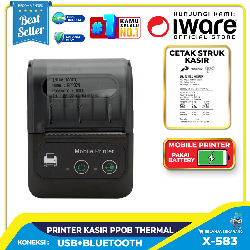 Printer Kasir Ppob Merek Ware 58mm I Cara Seting Bluetooth Struk Kasie