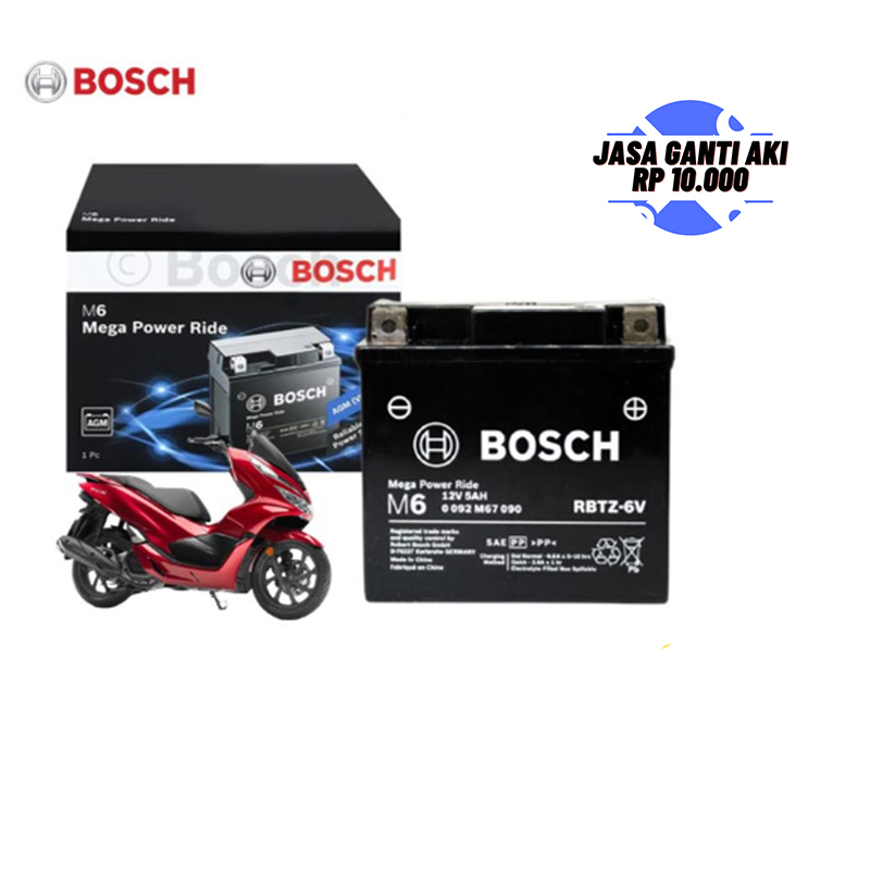 Promo Bosch Agm Rbtz6v Mf Aki Motor Honda Pcx Vario 150 / Satria Fu 150