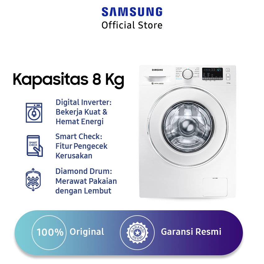 Jual Samsung Ww80j42g0iw Se Mesin Cuci 8 Kg Front Loading Terbaru Oktober 2021 Harga Murah Kualitas Terjamin Blibli