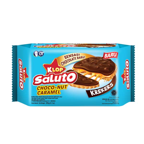 Jual KLOP SALUTO KREKERS COKELAT KACANG CARAMEL 105 GR - BISKUIT di ...