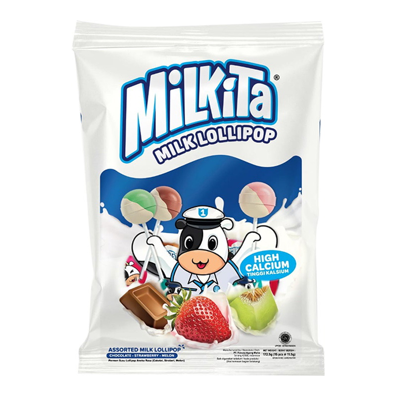Promo Milkita Permen Milk Lollipop Assorted 172 5 G Diskon 23 Di 