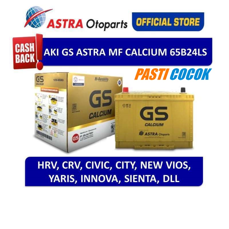 Jual GS ASTRA Calcium 65B24LS aki untuk mobil Honda HRV, CRV, City