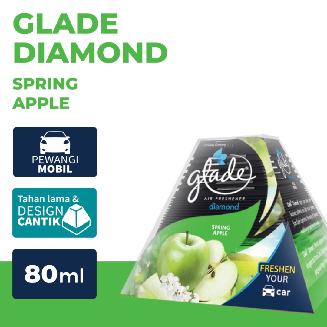 Promo Glade Diamond Spring Apple Regular Pengharum Mobil [80 mL] Diskon