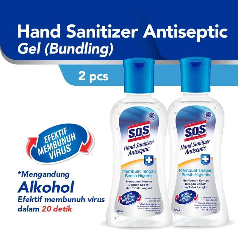 Jual SOS Hand Sanitizer Gel [60 mL/ 2 pcs] Online April