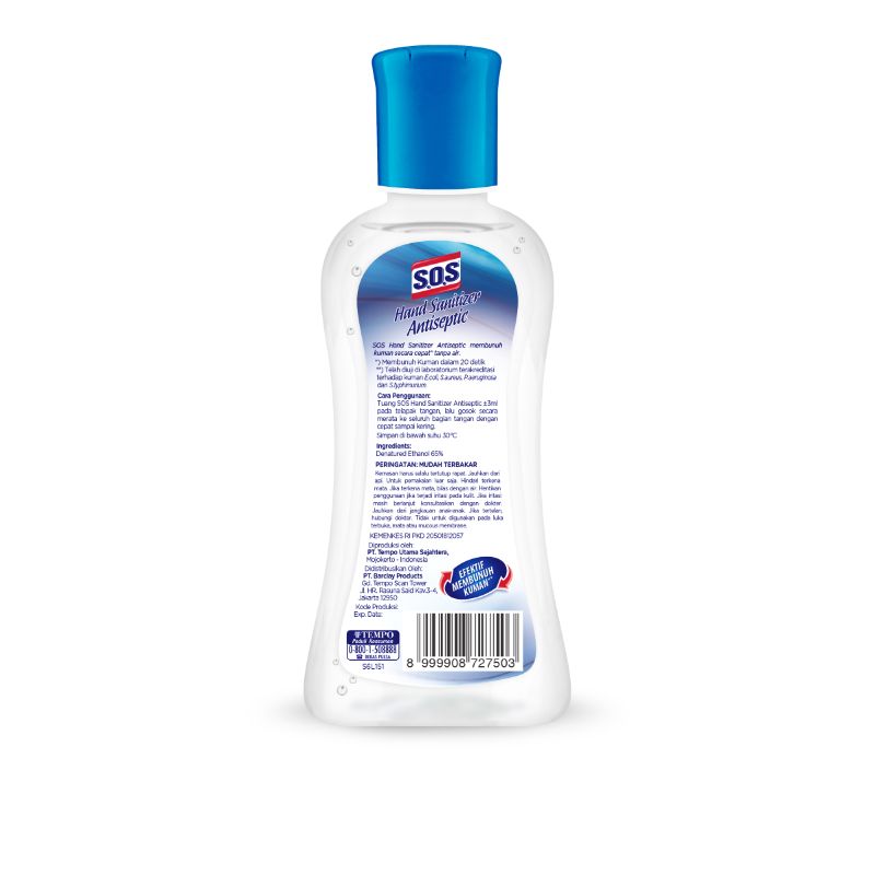 Jual SOS Hand Sanitizer Gel [60 mL/ 2 pcs] Online April 2021 | Blibli