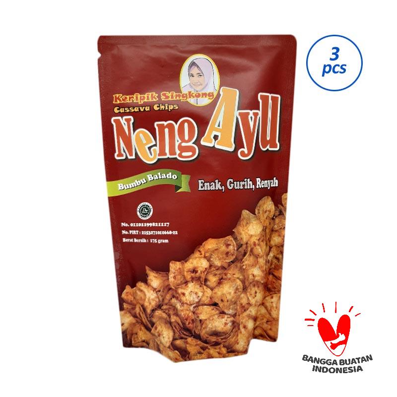   Keripik Singkong Neng Ayu Bumbu  Balado Makanan Kering  3 