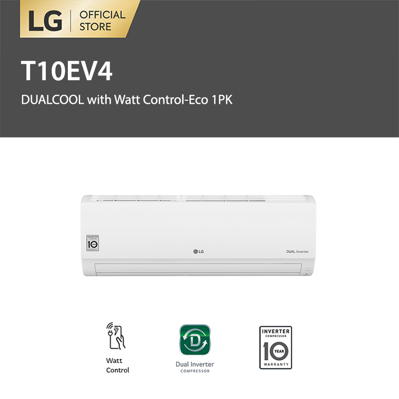 Jual Lg T10ev4 Dual Cool Eco Inverter Ac Split [1 Pk/watt Control/auto