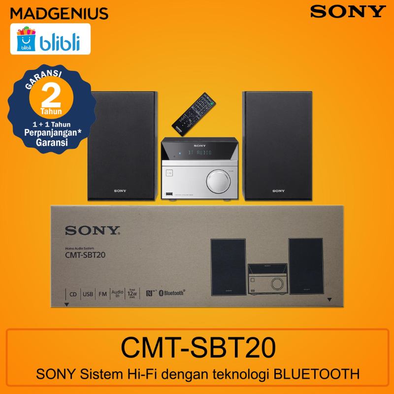 Jual [RESMI] SONY CMTSBT20 HiFi System with CD USB Radio NFC