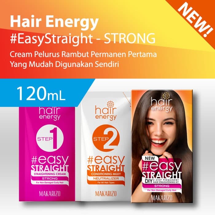 Promo Makarizo Hair Energy Easy Straight DIY 2 Step Permanent Hair