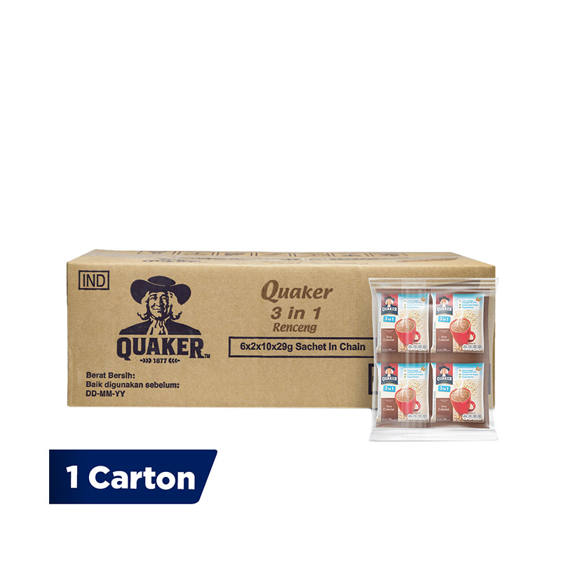 Jual Quaker 3in1 Rasa Chocolate Oatmeal [1 Carton/ 120