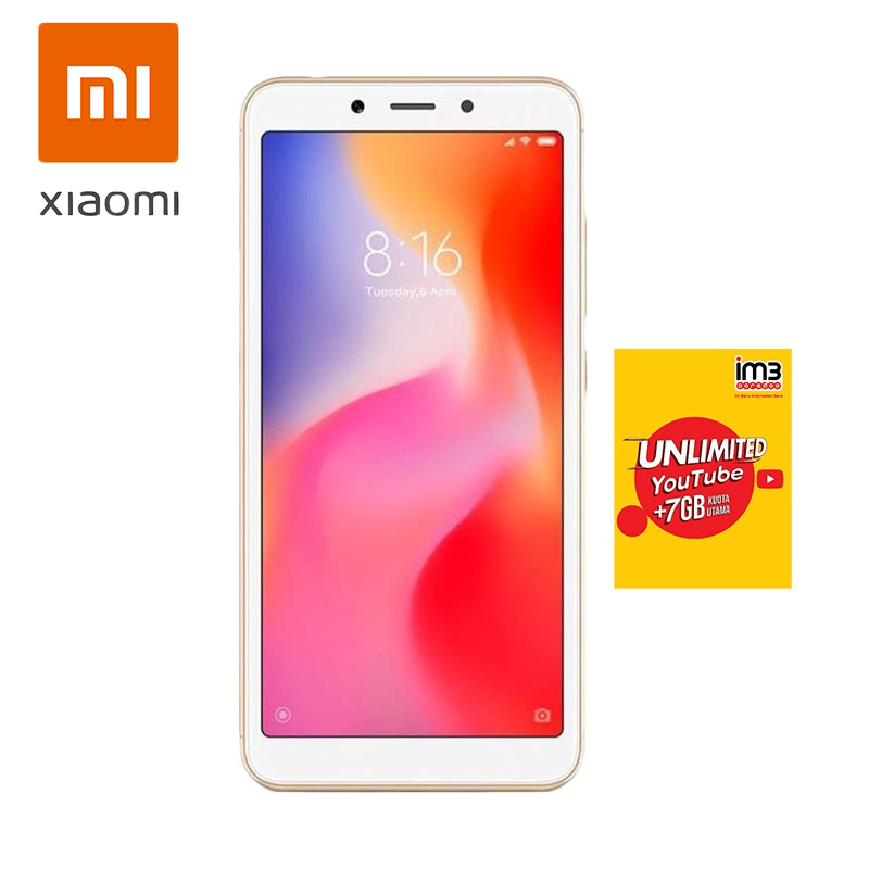 Jual Xiaomi Redmi 6A Smartphone - Gold [16 GB/ 2 GB] SP