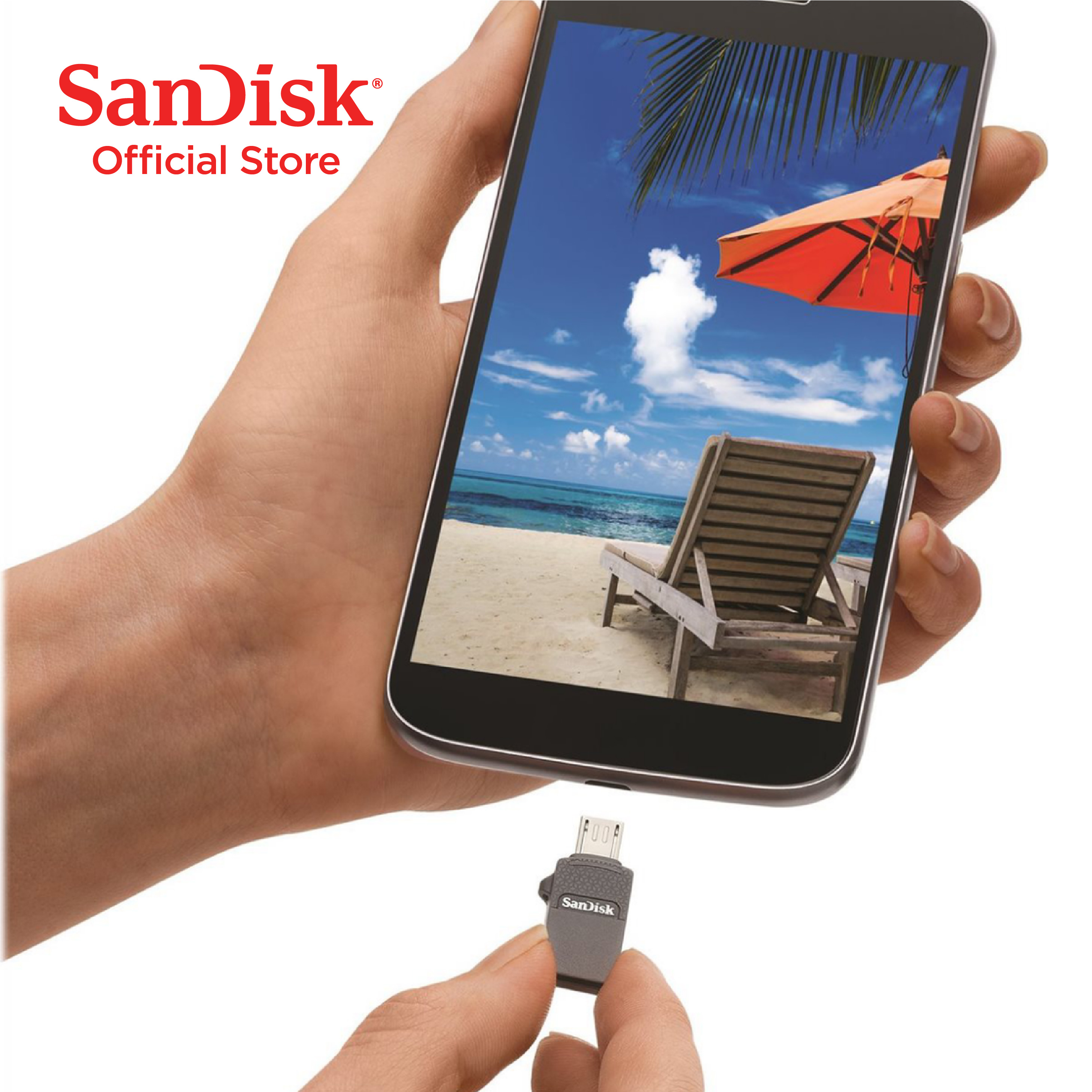 Jual SanDisk Dual Drive 32GB USB2.0 OTG-Enabled Android