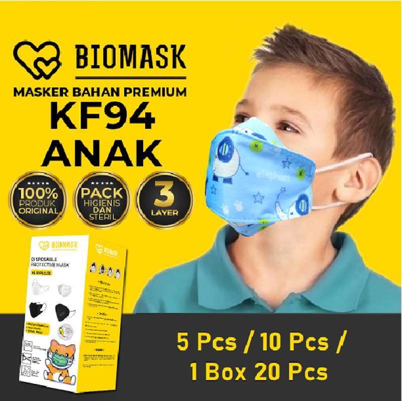 Promo Biomask Masker Kf94 Anak 4 Ply Disposable 5 Pcs / 10 Pcs / 1 Box ...