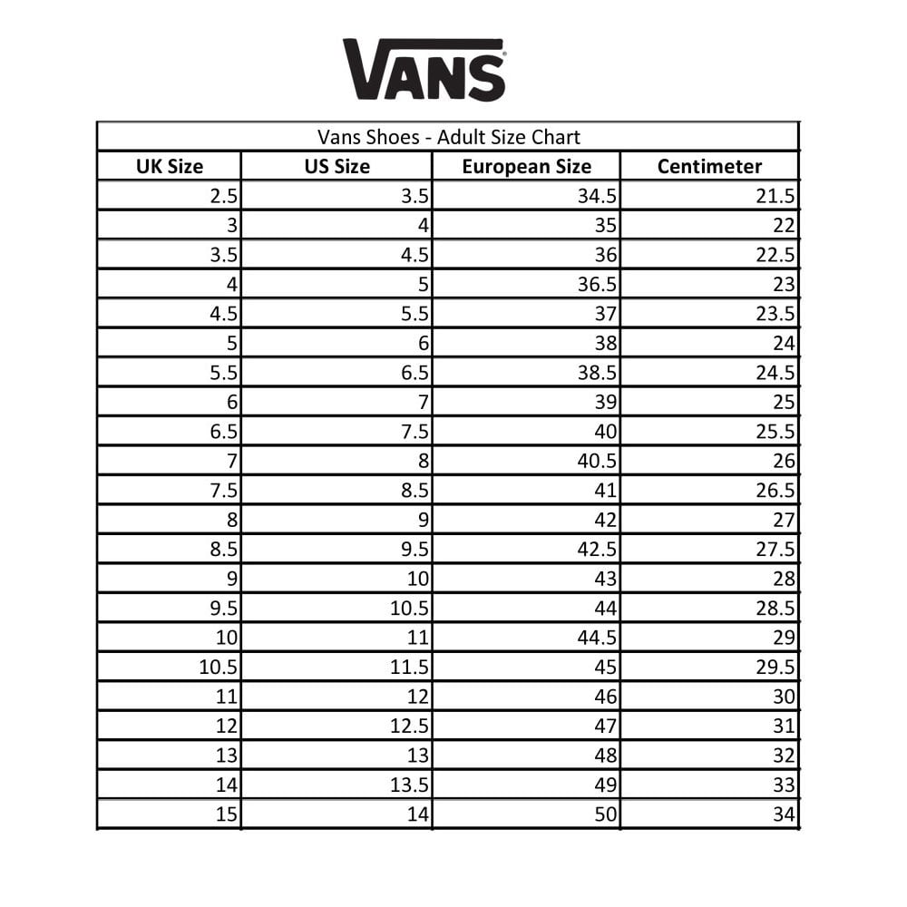 size chart vans old skool Online Shopping -