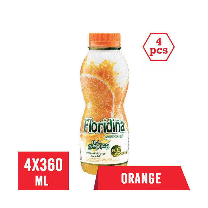 Jual Floridina Orange Minuman 4 Pcs 360 Ml Murah Mei 2021 Blibli