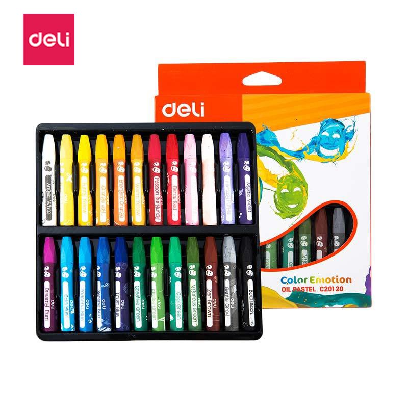 deli ec20120 smooth rich blending school crayon oil pastel 24 color