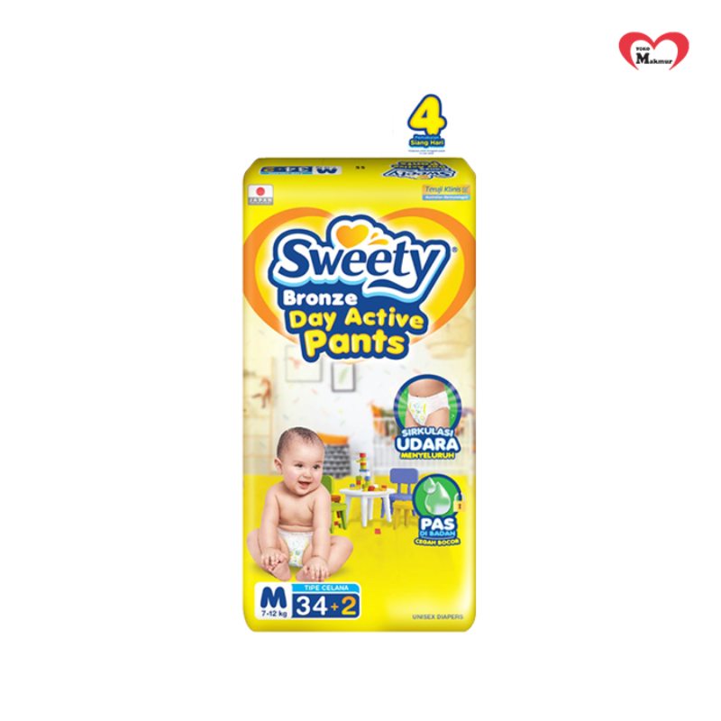 Jual Sweety Bronze Pants Popok Bayi [Size M/ 34 Pcs] di Seller Toko