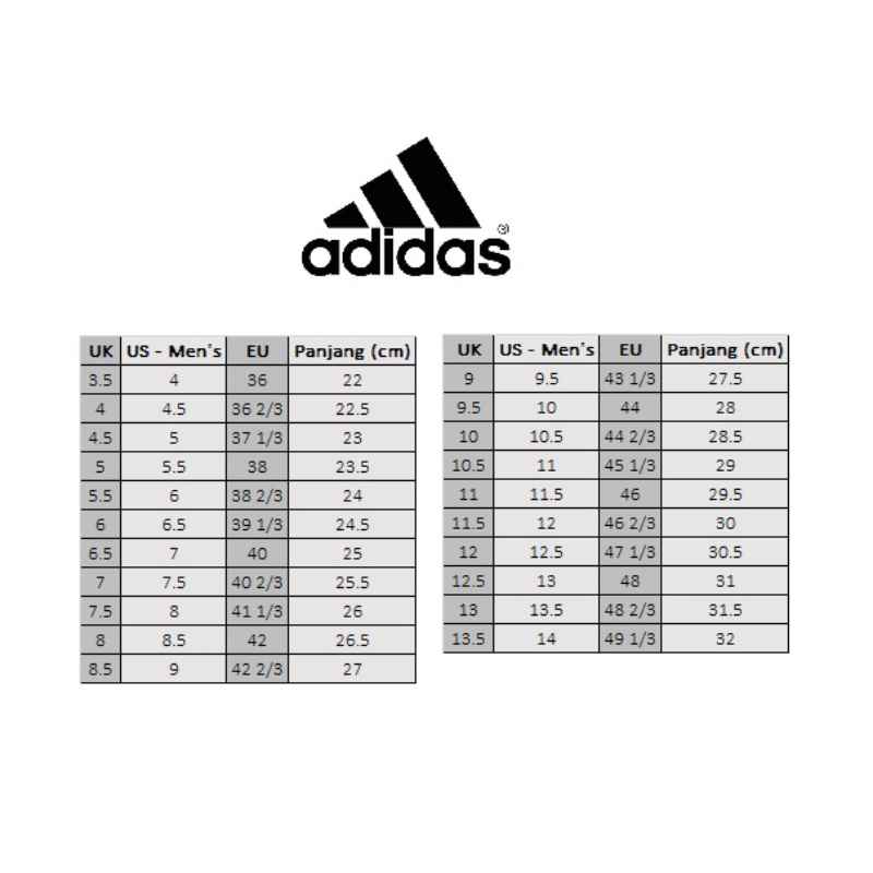 Adidas superstars size chart discount