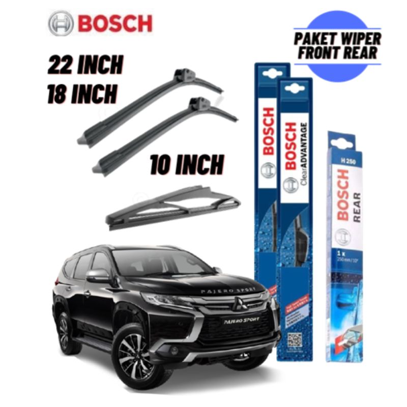 Promo Wiper Bosch Depan Belakang Mitsubishi Pajero [22 & 18 Inch + H250