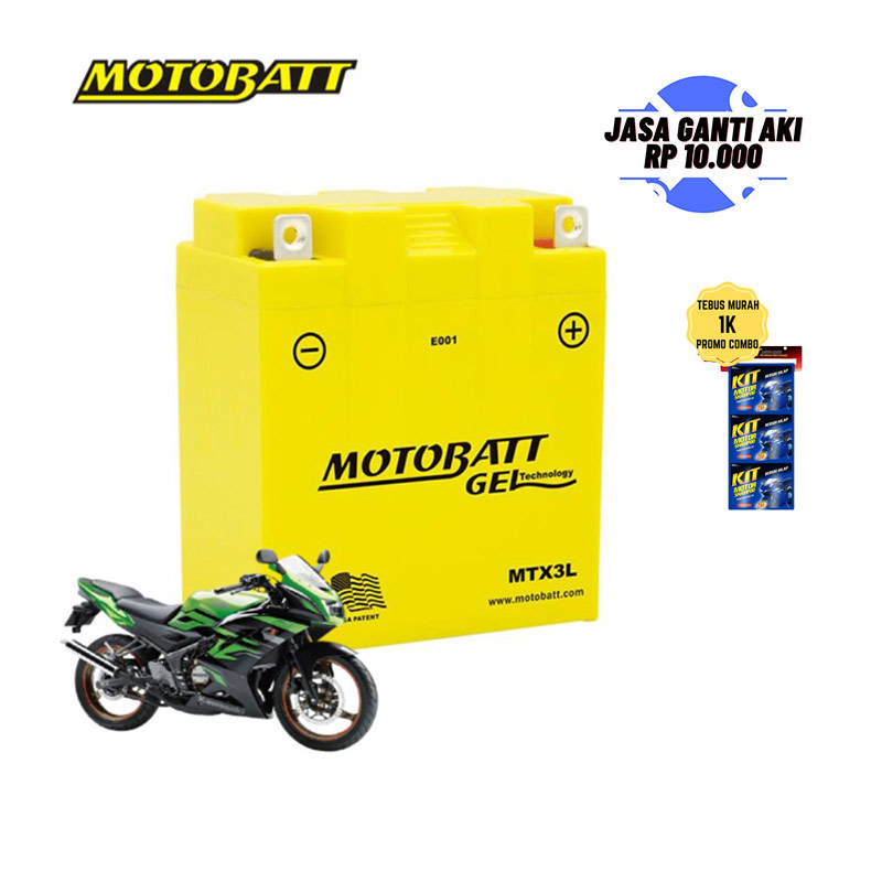 Promo Motobatt MTX 3L Aki Motor Kawasaki Ninja 150/ Honda NSR 150