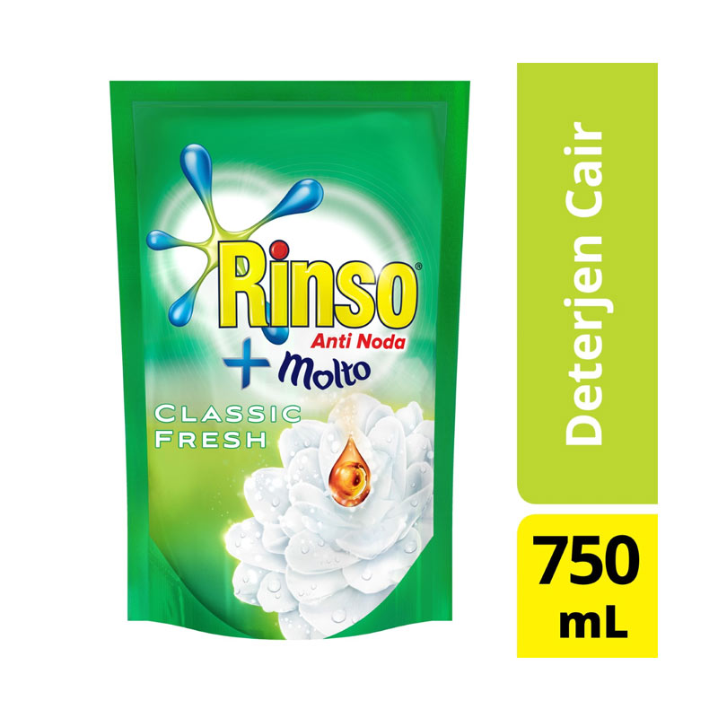 Jual RINSO Anti Noda Classic Fresh Liquid Detergent Pouch [750 mL