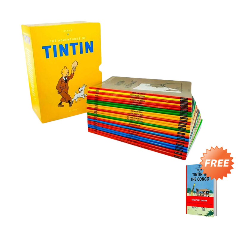 Jual Egmont Books Tintin Paperback Boxed Set Collector + Free 1 Tintin