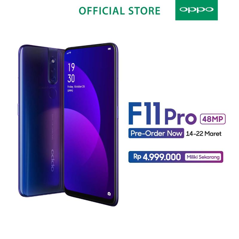 Jual OPPO F11 Pro Smartphone - Aurora Green [64GB/ 6GB