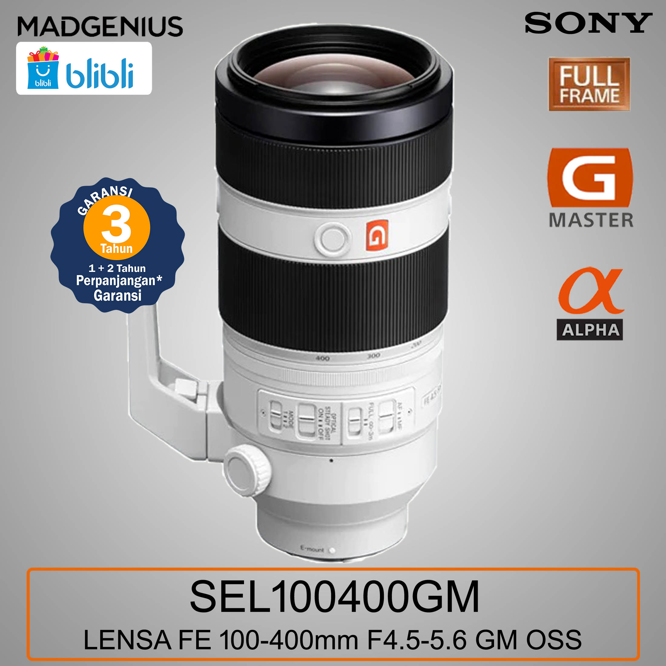 Jual Sony Sel100400gm Fe 100-400mm Gm Oss Lensa Kamera Di