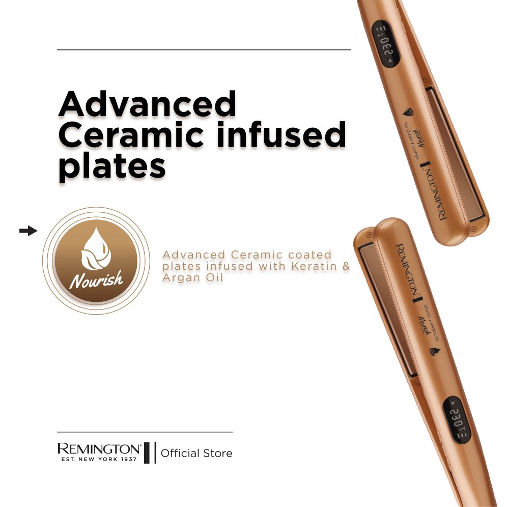 Jual Remington Keratin & Argan Oil Nourish Straightener 4.0 Gold Di