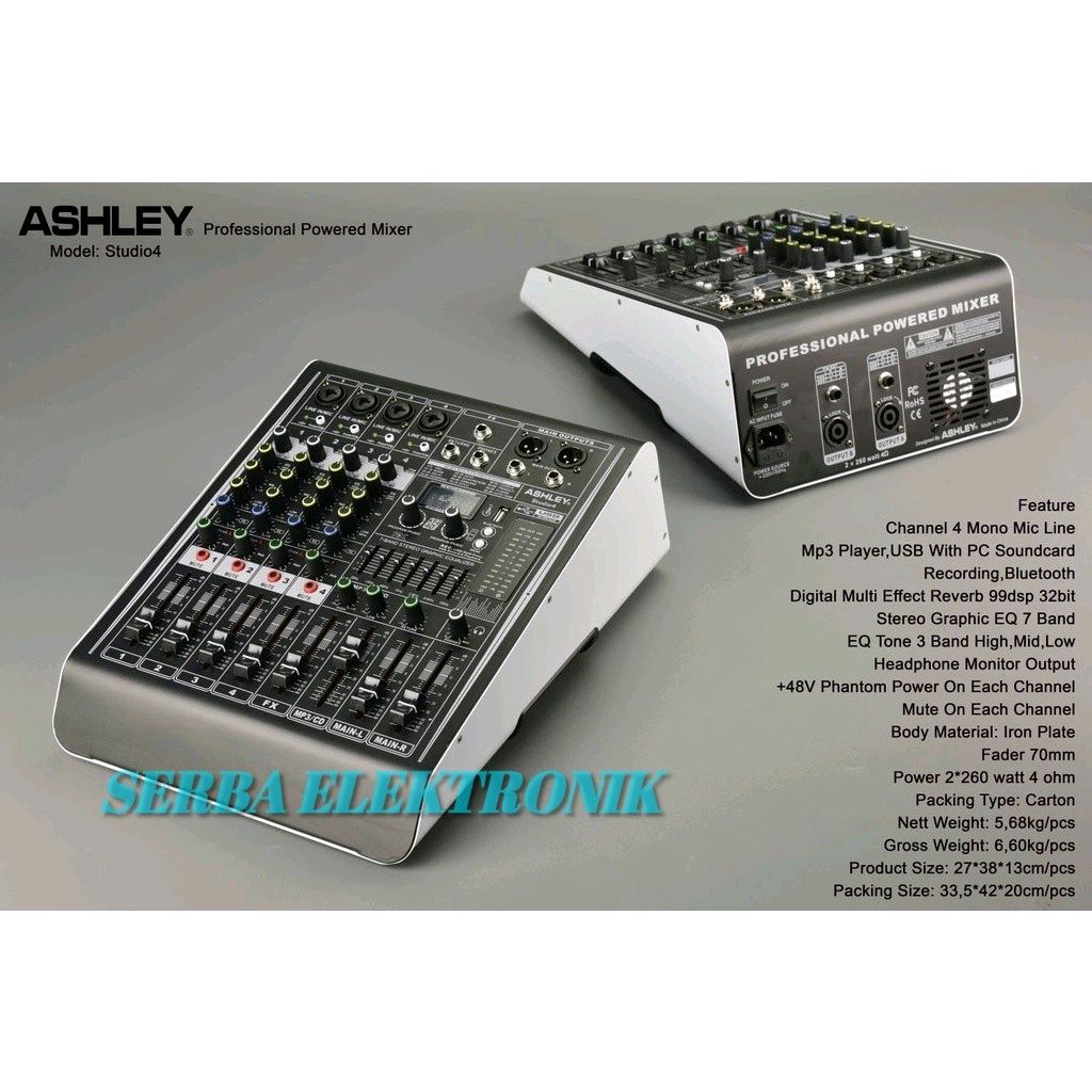 Jual Power Mixer Ashley Studio 4 ORIGINAL di Seller Serba Elektronik