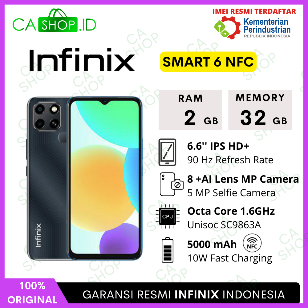 Jual Infinix Smart 6 NFC - 2GB 32GB (2/32) - New Original Garansi Resmi ...