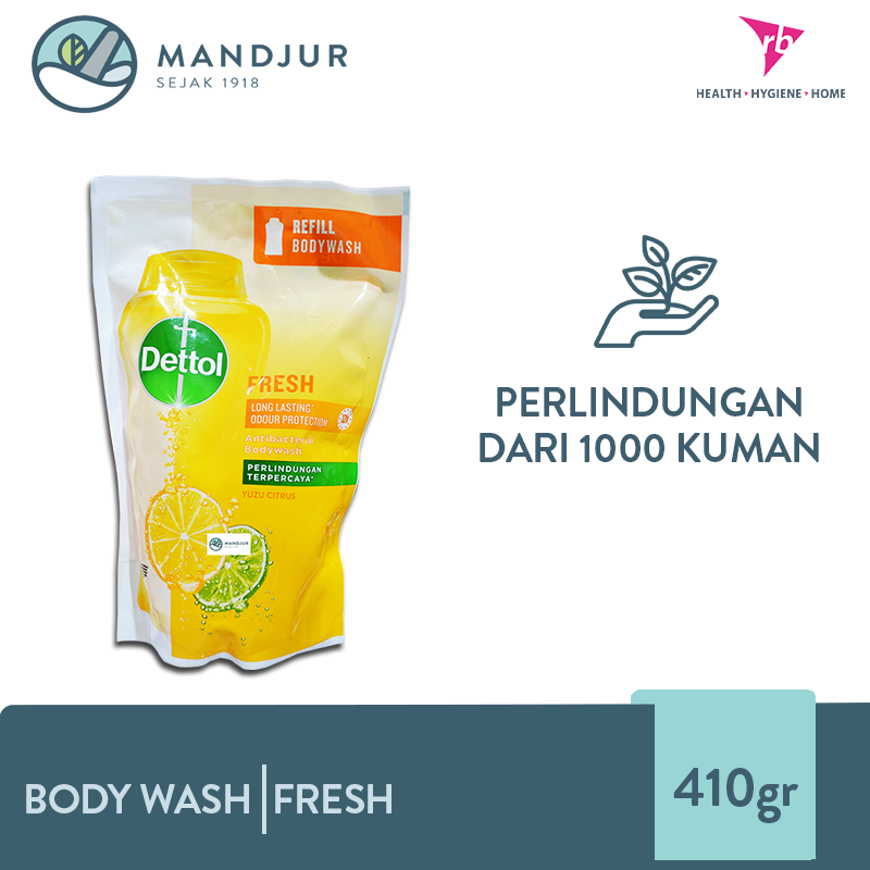 Jual Whs Dettol Body Wash Fresh Yuzu Citrus (410 G) Cair Kuning Di
