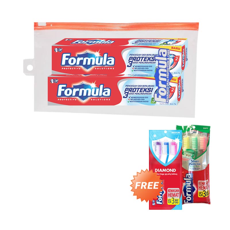 Jual Fs Formula Buy 2 Pasta Gigi Proteksi In Pouch 75 G Free 2 Packs Formula Sikat Gigi Online November 2020 Blibli
