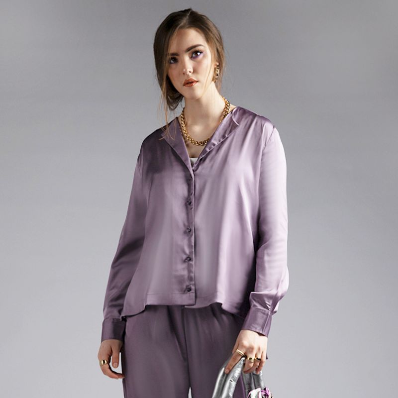 Jual SERENE Atasan Loungewear Satin Lily Lilac di Seller Serene