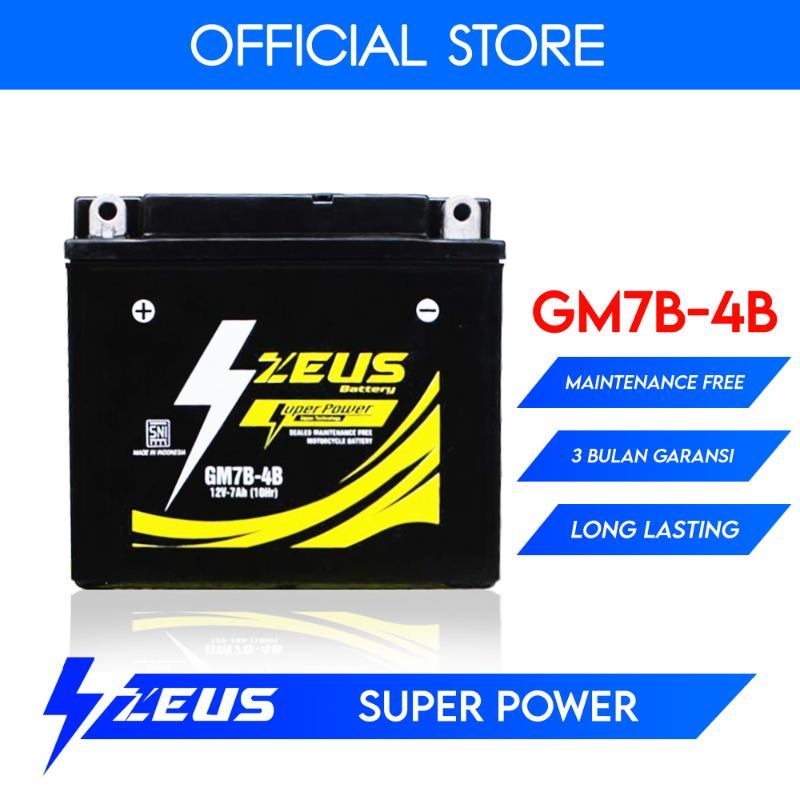 Jual Zeus GM7B-4B BS Maintenance Free Aki Motor Honda Tiger 2000
