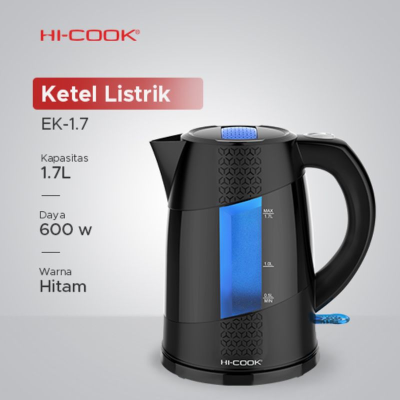 Jual HiCook Tipe EK1.7 Electric Kettle BLACK di Seller