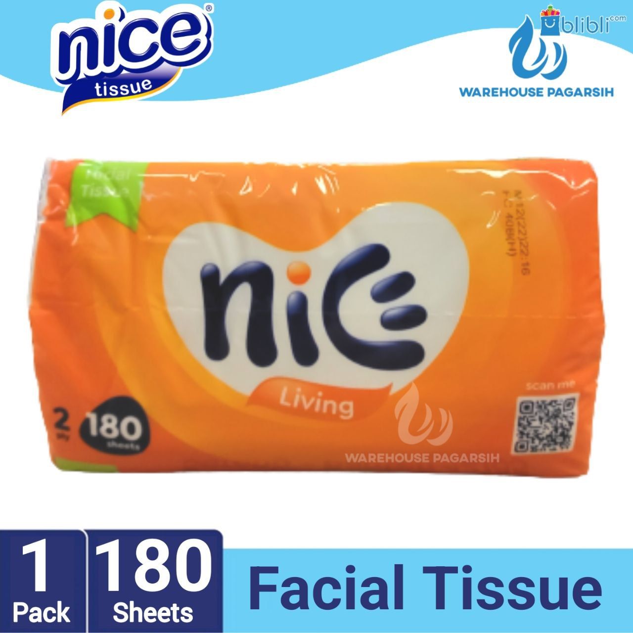 Promo Nice Facial Tissue Soft Pack 180 Sheets 2 Ply Diskon 16 di