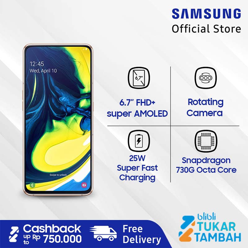 Jual Samsung Galaxy A80 Smartphone [128GB/ 8GB] Free