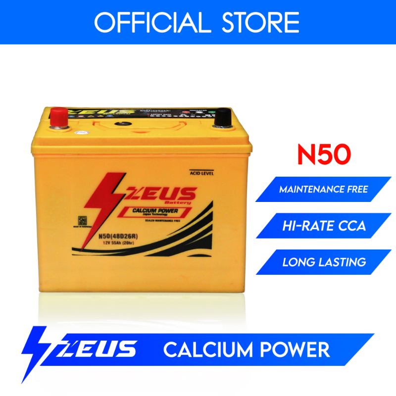 Jual Zeus Battery N50 Kalsium Maintenance Free Aki Mobil Nissan (Serena
